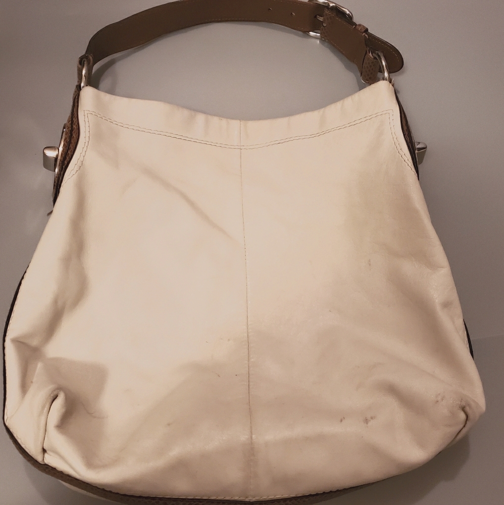 Large Coach tote AUTHENTIC, Creamy white leather